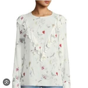 Zara EUC mermaid whimsical embellished long sleeve blouse
